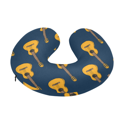 Acoustic Guitar Pattern Print Design 04 U-Shaped Travel Neck Pillow