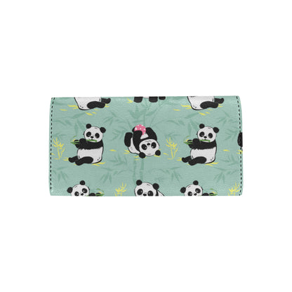Panda Pattern Print Design A05 Women's Trifold Wallet