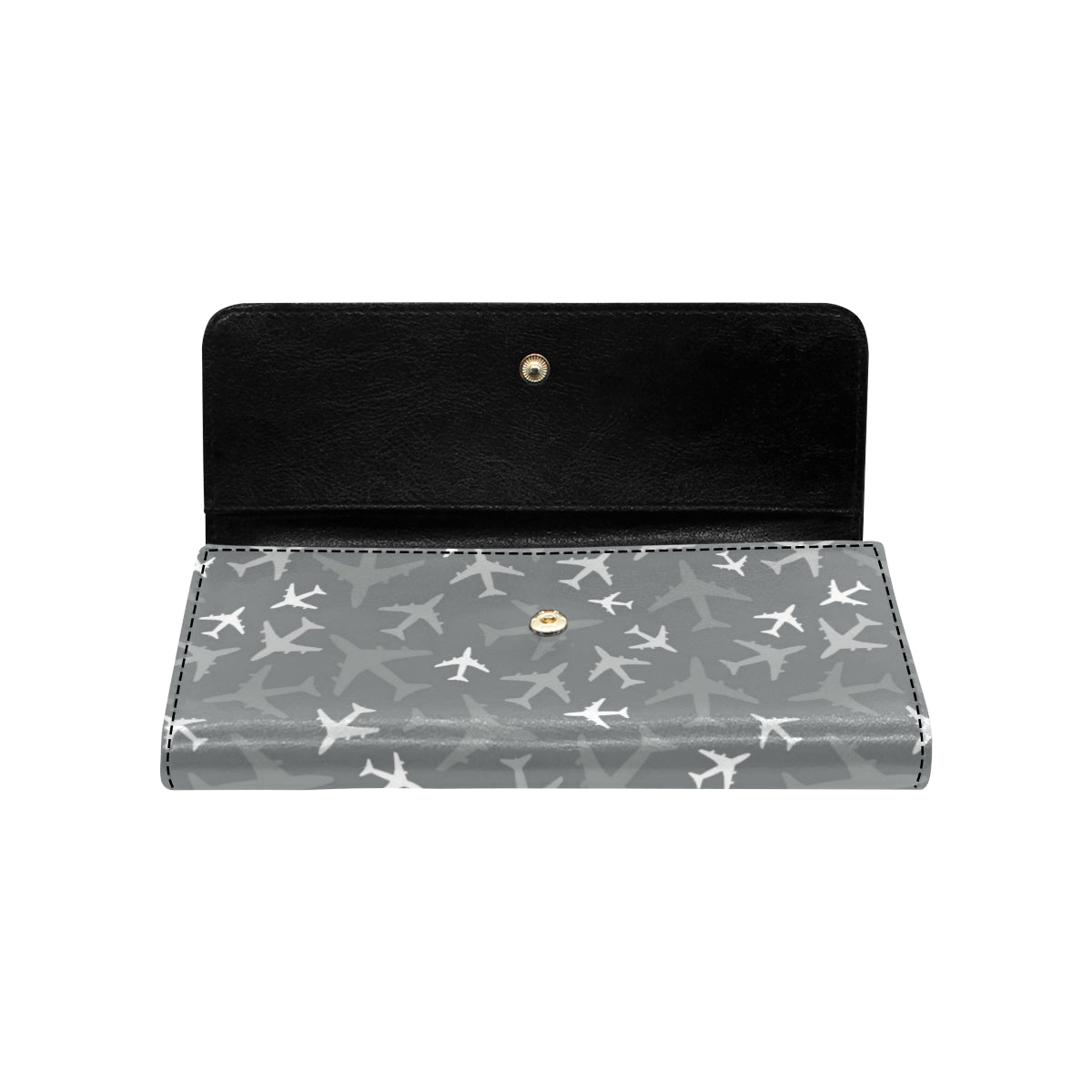 Airplane Pattern Print Design 02 Women's Trifold Wallet