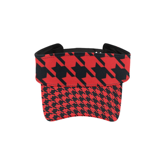 Houndstooth Red Pattern Print Design 03 Unisex Sun Visor