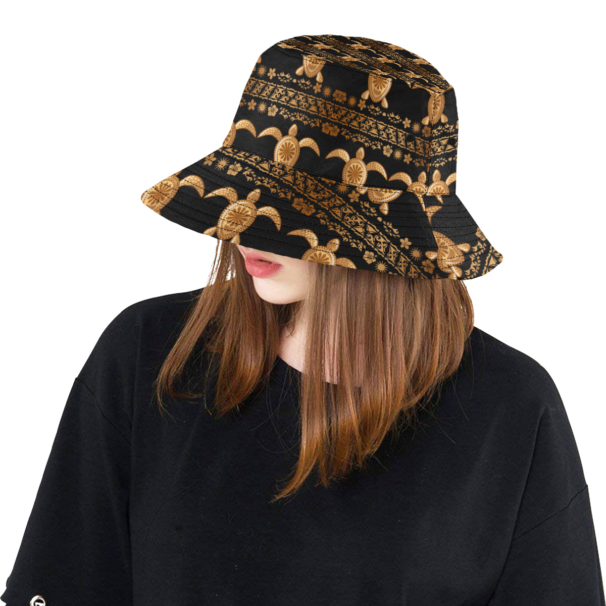 Tribal Sea turtle Polynesian Hawaiian Unisex Bucket Hat