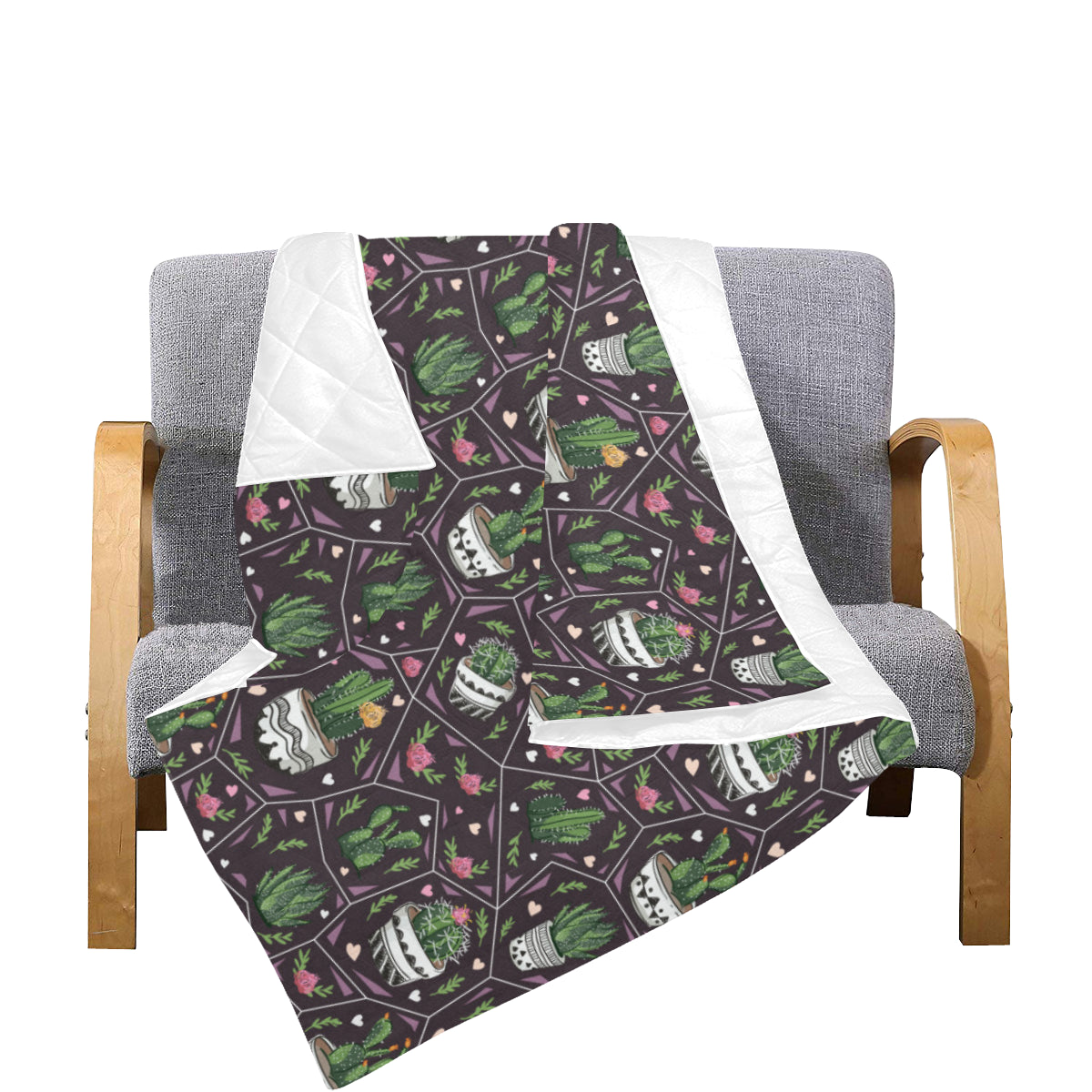 Cactus Pattern Print Design 03 Premium Quilt