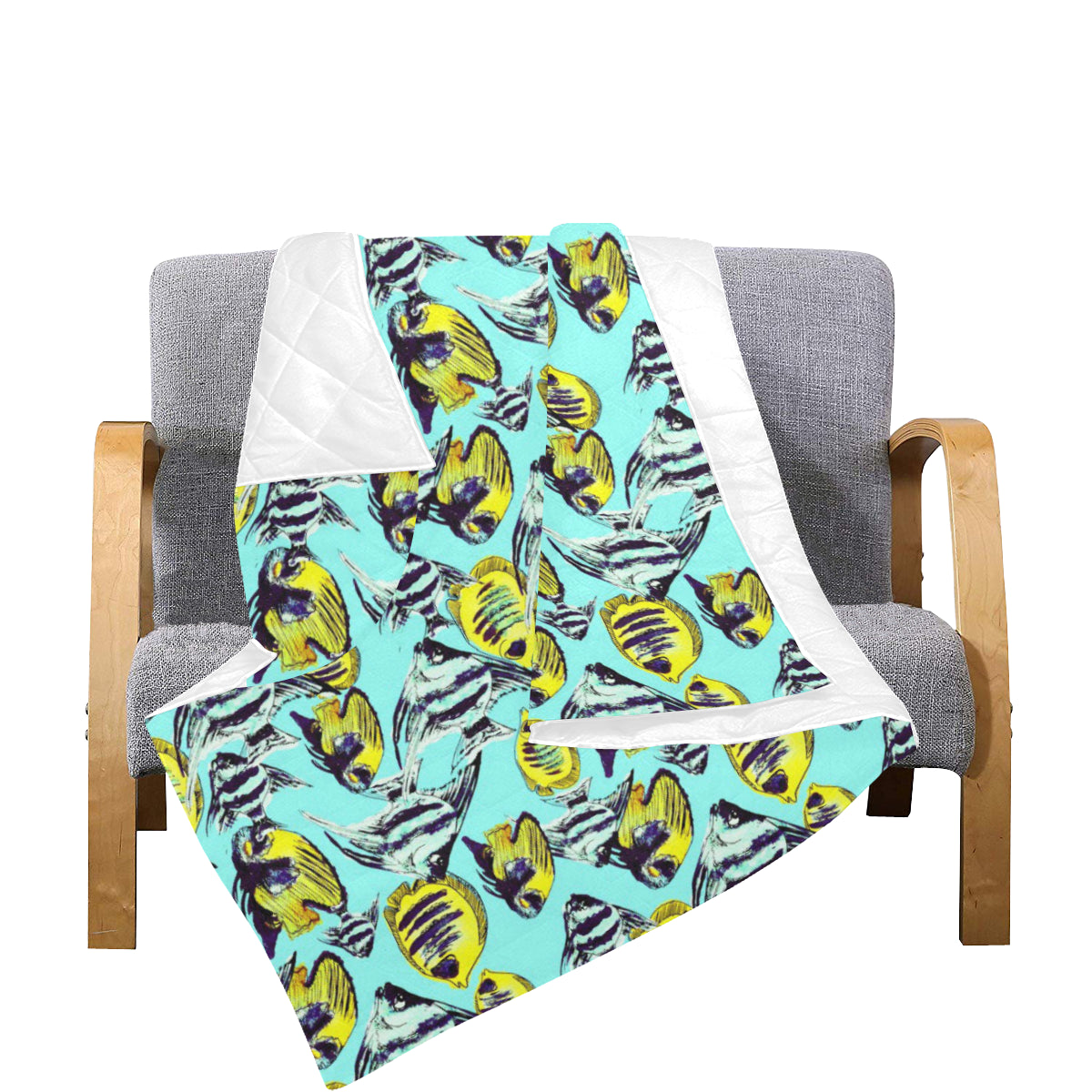 Angelfish Pattern Print Design 02 Premium Quilt
