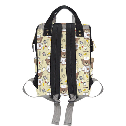 Nurse Bear Pattern Print Design A02 Diaper Bag Backpack