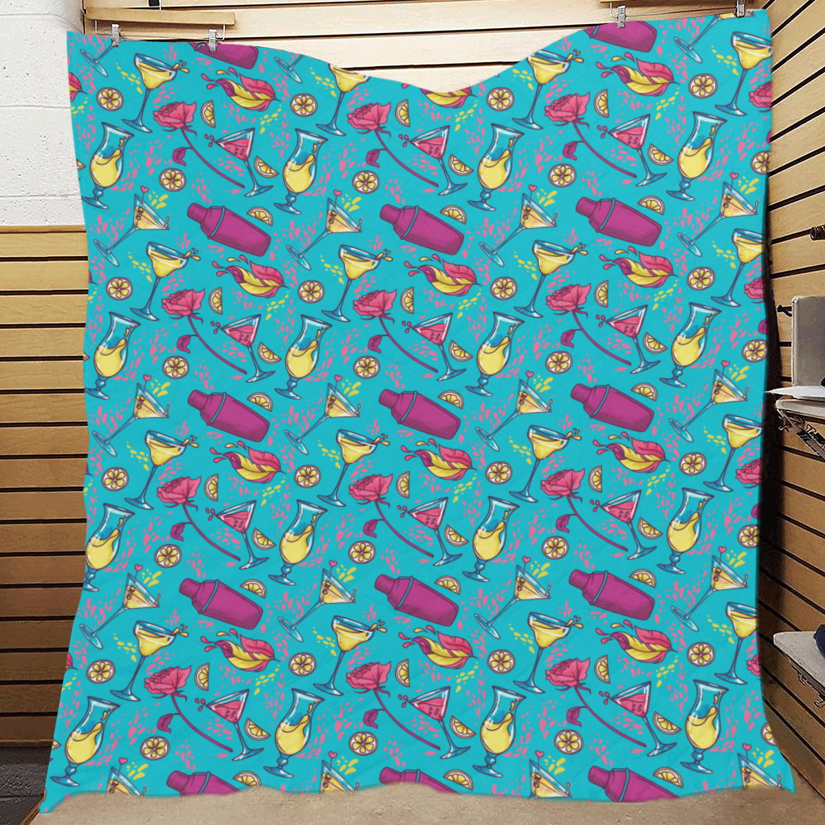 Cocktail Pattern Print Design 03 Premium Quilt