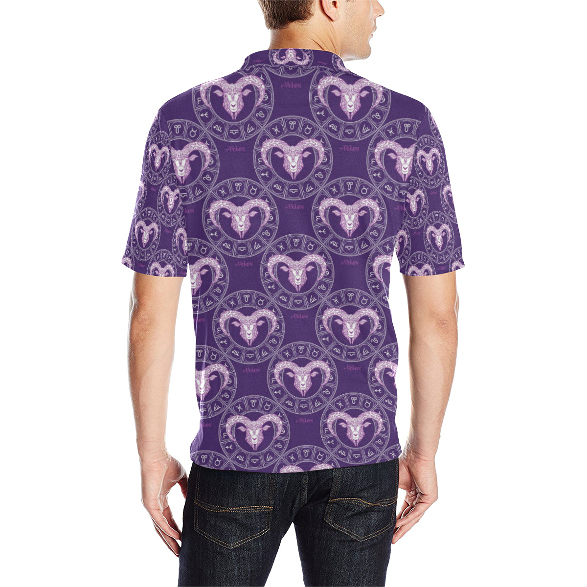 Aries Zodiac Pattern Print Design 02 Men Polo Shirt