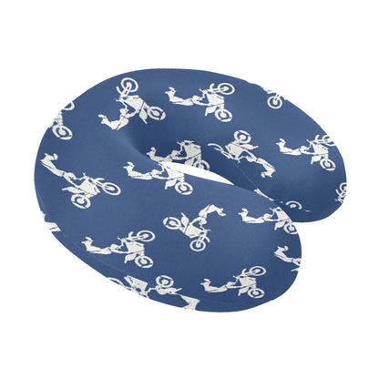 Motocross Pattern Print Design 01 U-Shaped Travel Neck Pillow