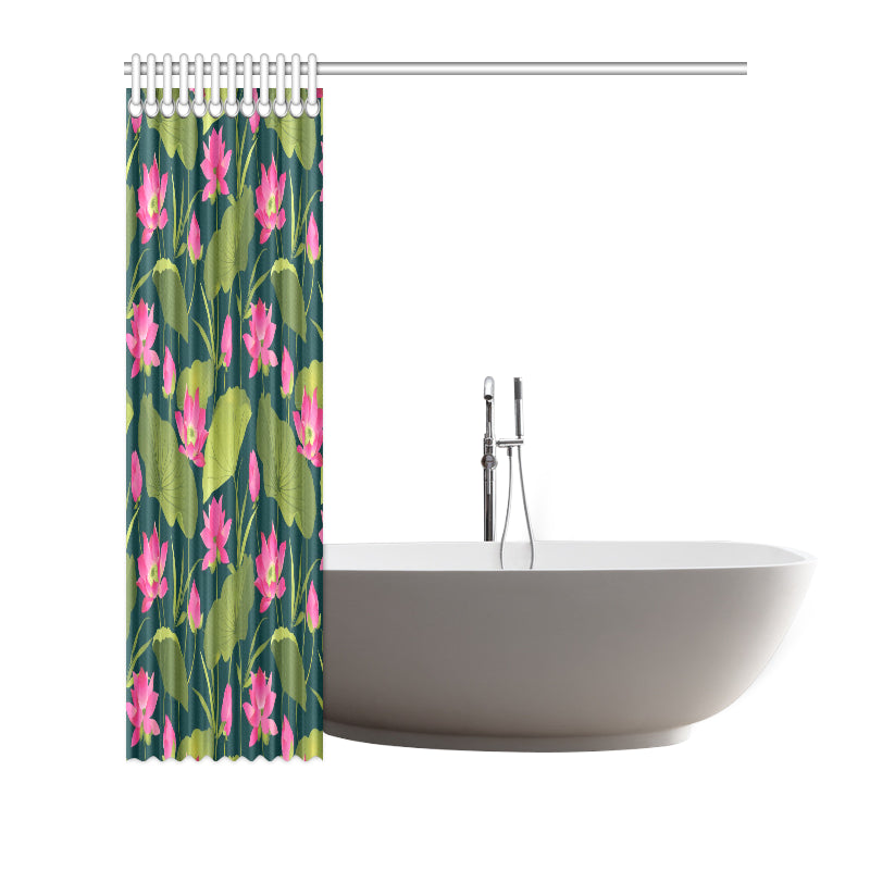 Water Lily Pattern Print Design WL09 Shower Curtain