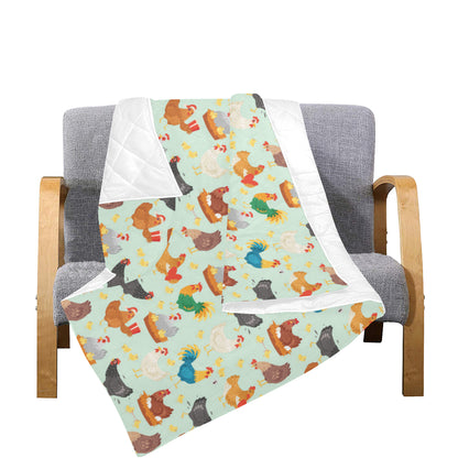 Chicken Pattern Print Design 07 Premium Quilt