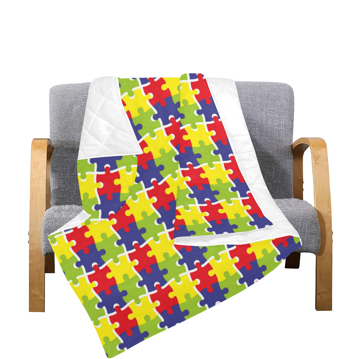 Autism Awareness Pattern Print Design 03 Premium Quilt