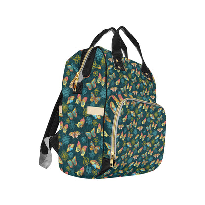 Butterfly Hand Draw Print Pattern Diaper Bag Backpack