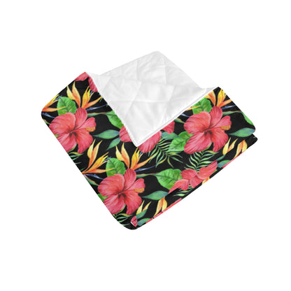 Red Hibiscus Pattern Print Design HB07 Premium Quilt