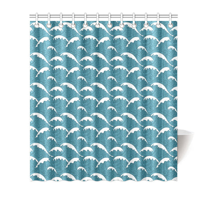 Surf Wave Tribal Design Shower Curtain