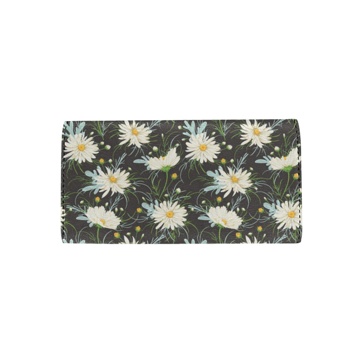 Daisy Pattern Print Design DS08 Women's Trifold Wallet