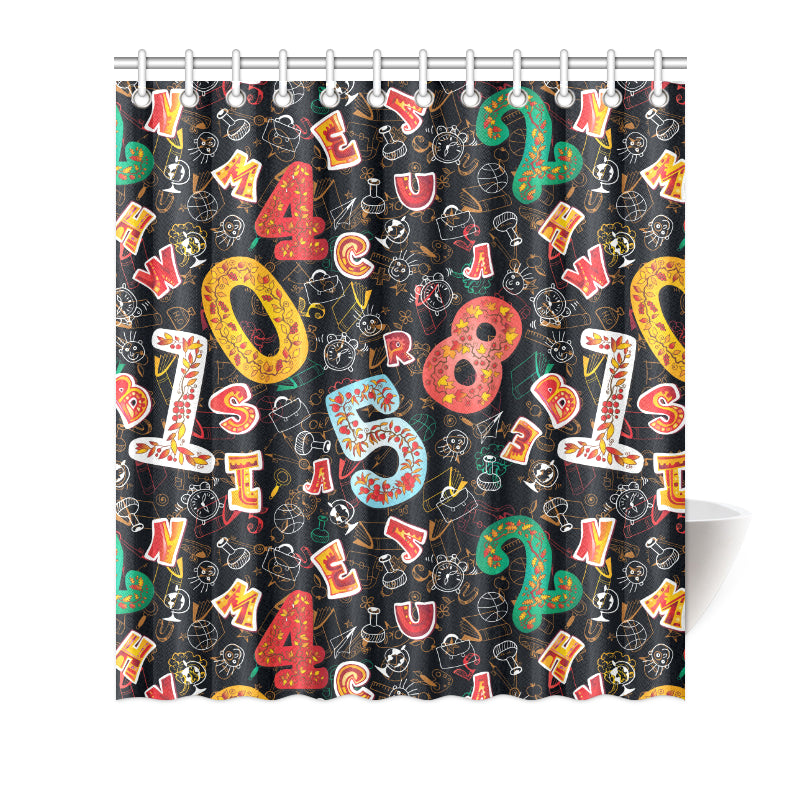 Number Pattern Print Design A03 Shower Curtain