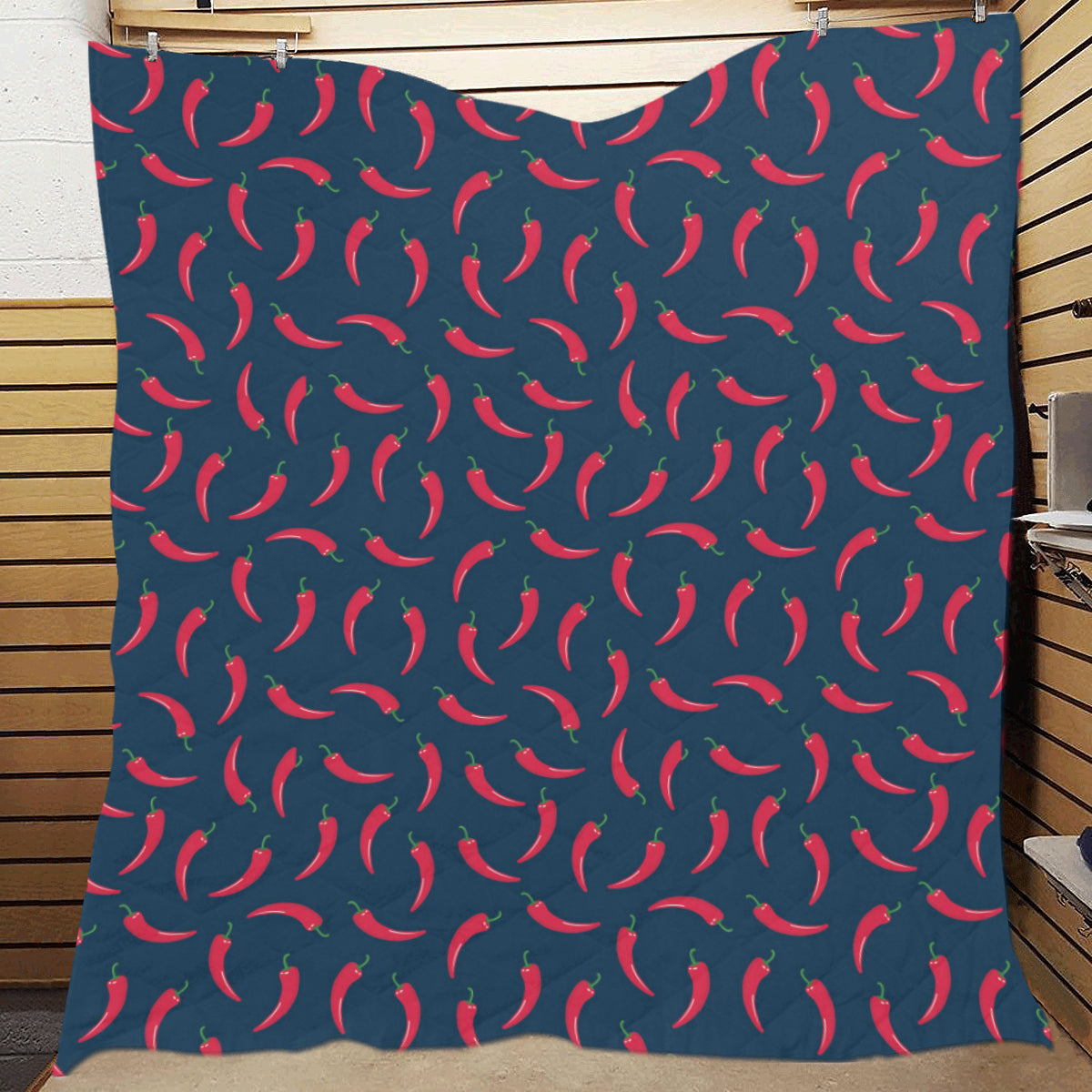 Chilli Pepper Pattern Print Design 03 Premium Quilt