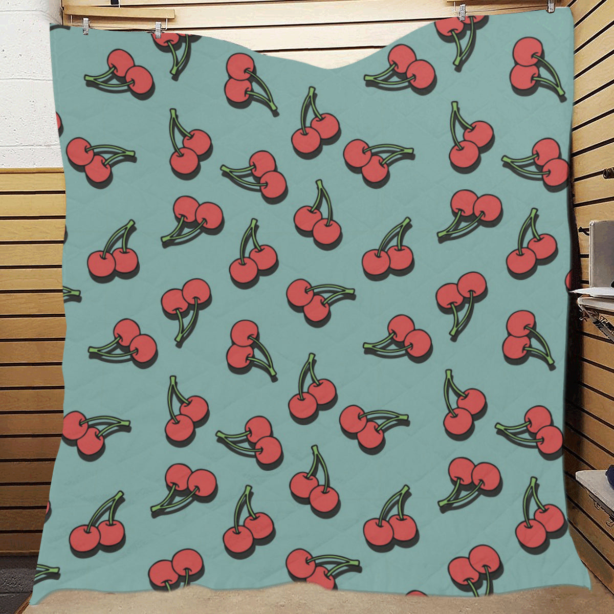 Cherry Pattern Print Design CH03 Premium Quilt