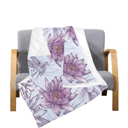Water Lily Pattern Print Design WL01 Premium Quilt