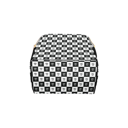 Checkered Flag Crown Pattern Diaper Bag Backpack