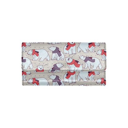 Polar Bear Pattern Print Design PB04 Women's Trifold Wallet