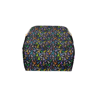 Breast Cancer Awareness Colorful Print Diaper Bag Backpack