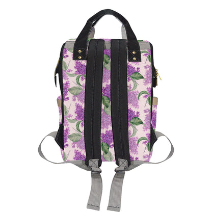 Lilac Pattern Print Design LI02 Diaper Bag Backpack