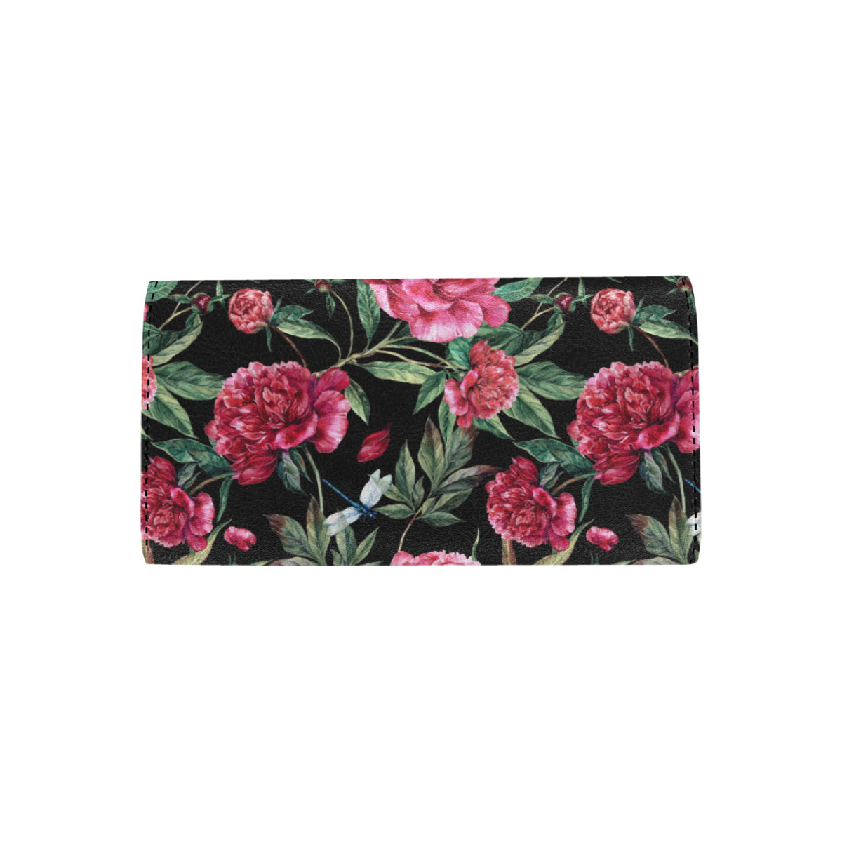 Peony Pattern Print Design PE04 Women's Trifold Wallet