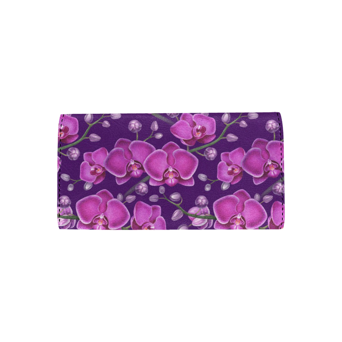 Orchid Pattern Print Design A03 Women's Trifold Wallet