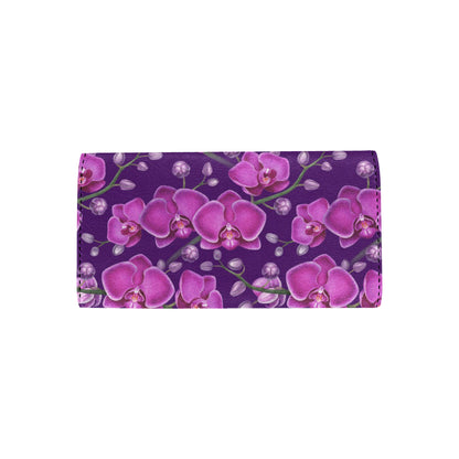 Orchid Pattern Print Design A03 Women's Trifold Wallet