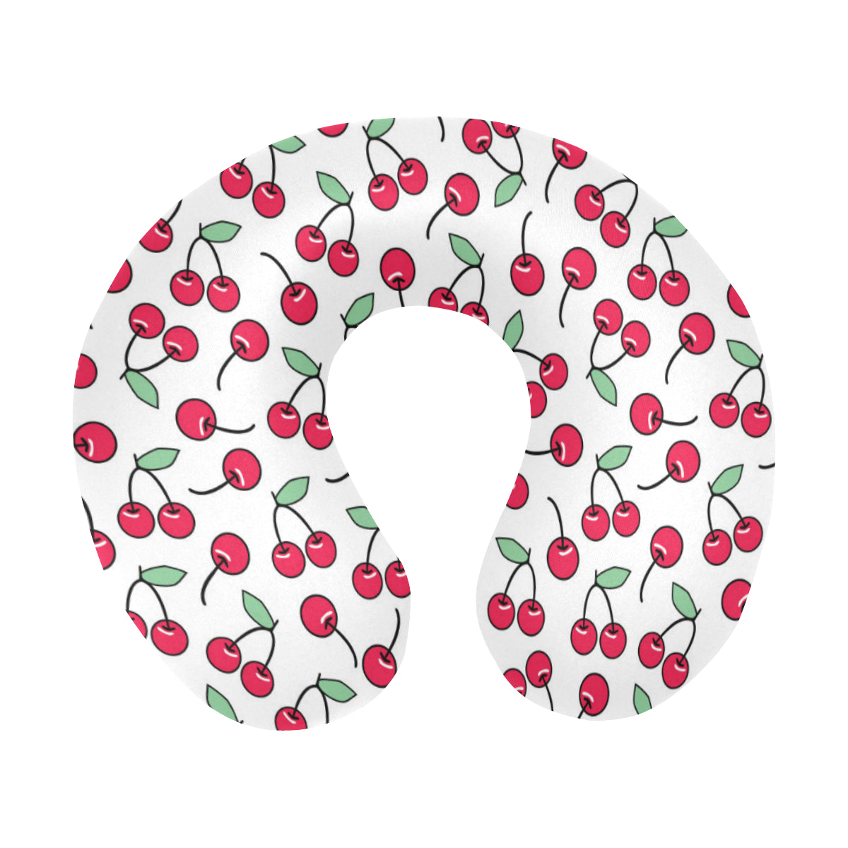 Cherry Pattern Print Design 03 U-Shaped Travel Neck Pillow