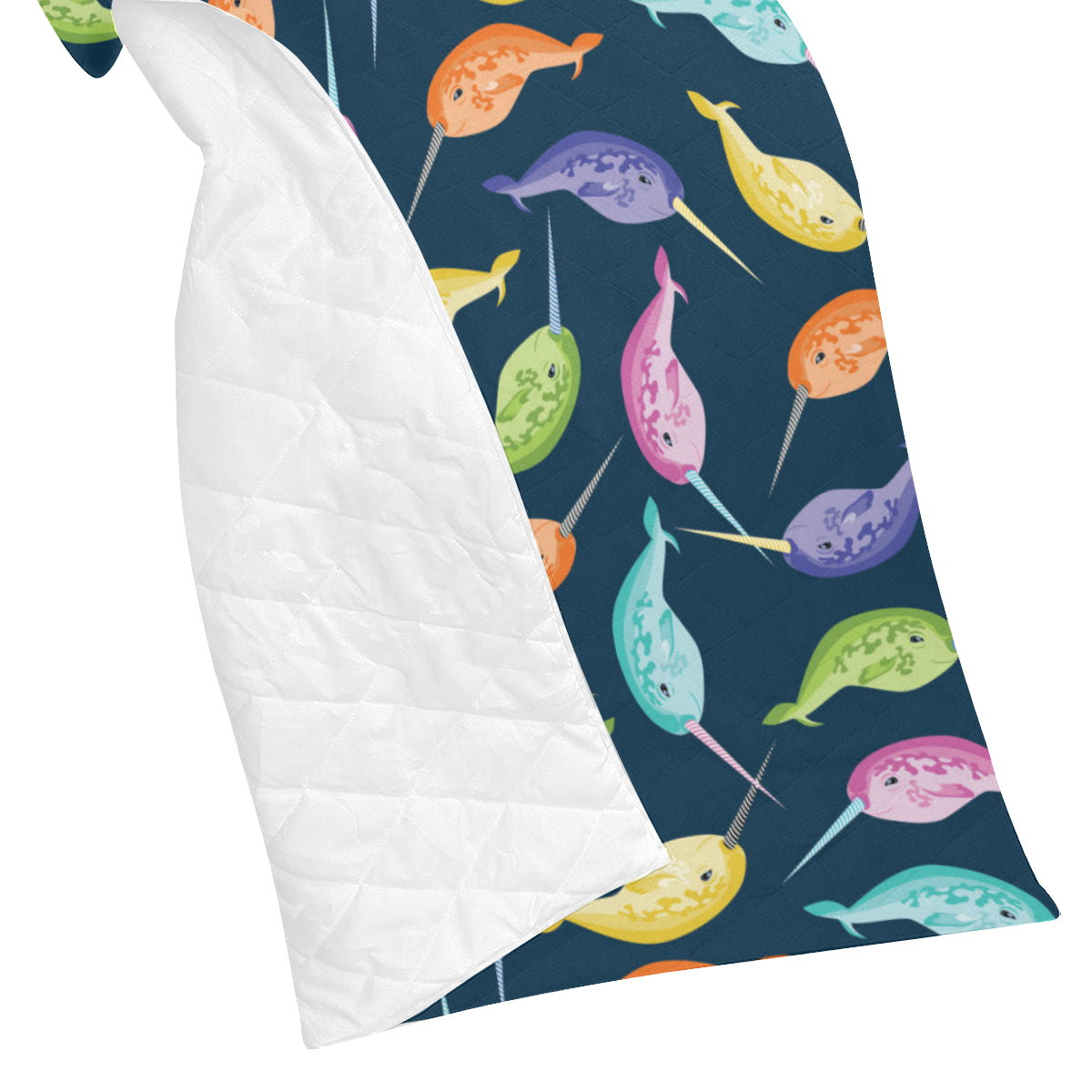 Narwhal Colorful Pattern Print Design 03 Premium Quilt