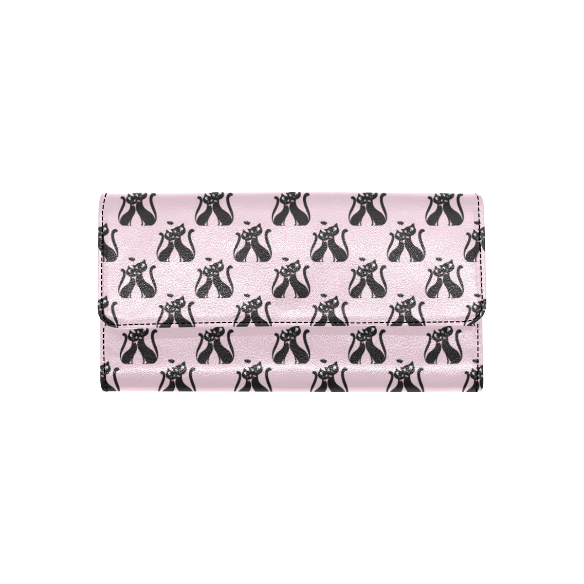 Black Cat Pattern Print Design 01 Women's Trifold Wallet