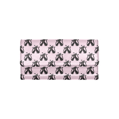Black Cat Pattern Print Design 01 Women's Trifold Wallet