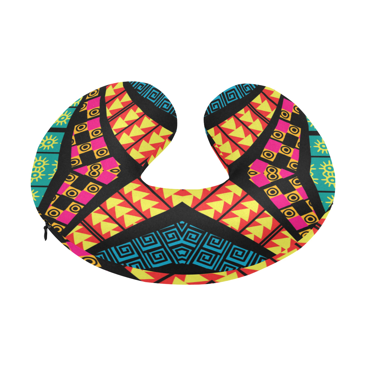 Kaleidoscope Pattern Print Design 05 U-Shaped Travel Neck Pillow