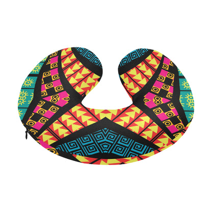Kaleidoscope Pattern Print Design 05 U-Shaped Travel Neck Pillow