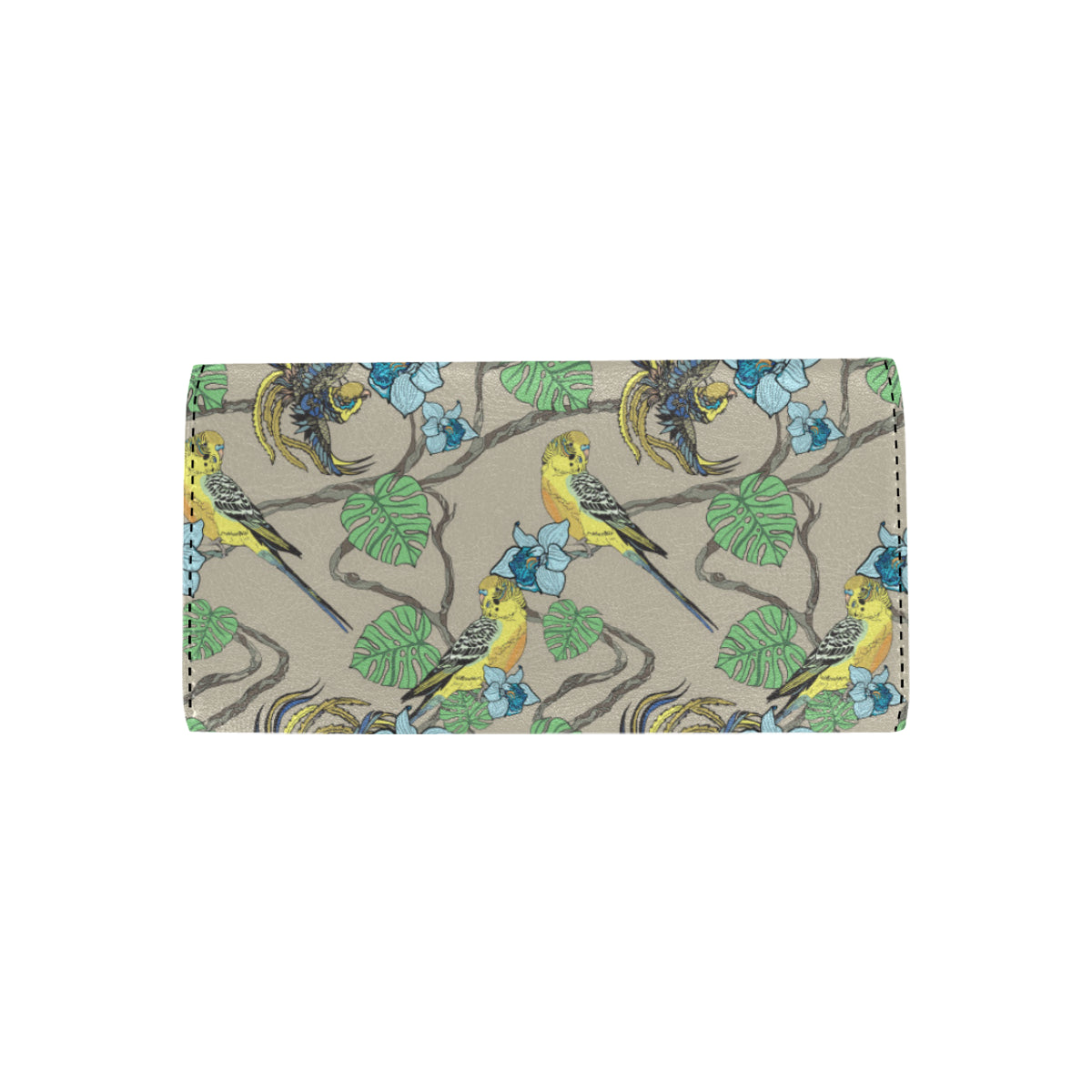 Parakeet Pattern Print Design A02 Women's Trifold Wallet