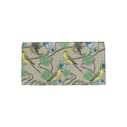 Parakeet Pattern Print Design A02 Women's Trifold Wallet