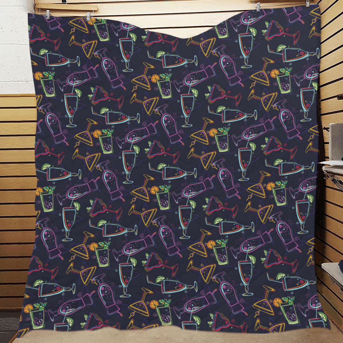 Cocktail Pattern Print Design 04 Premium Quilt