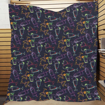 Cocktail Pattern Print Design 04 Premium Quilt