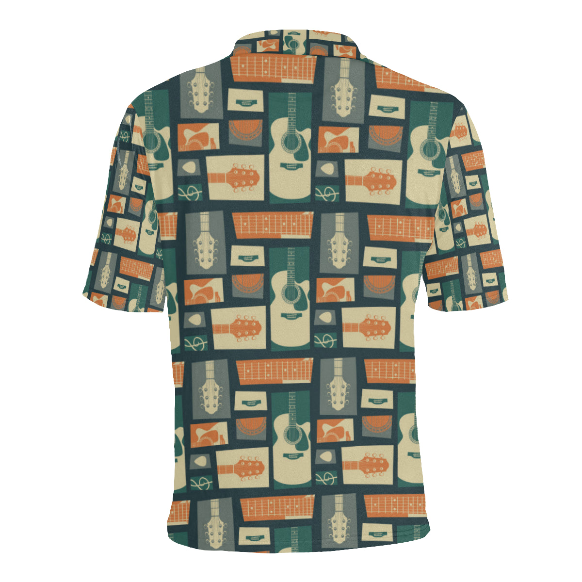 Acoustic Guitar Pattern Print Design 02 Men Polo Shirt
