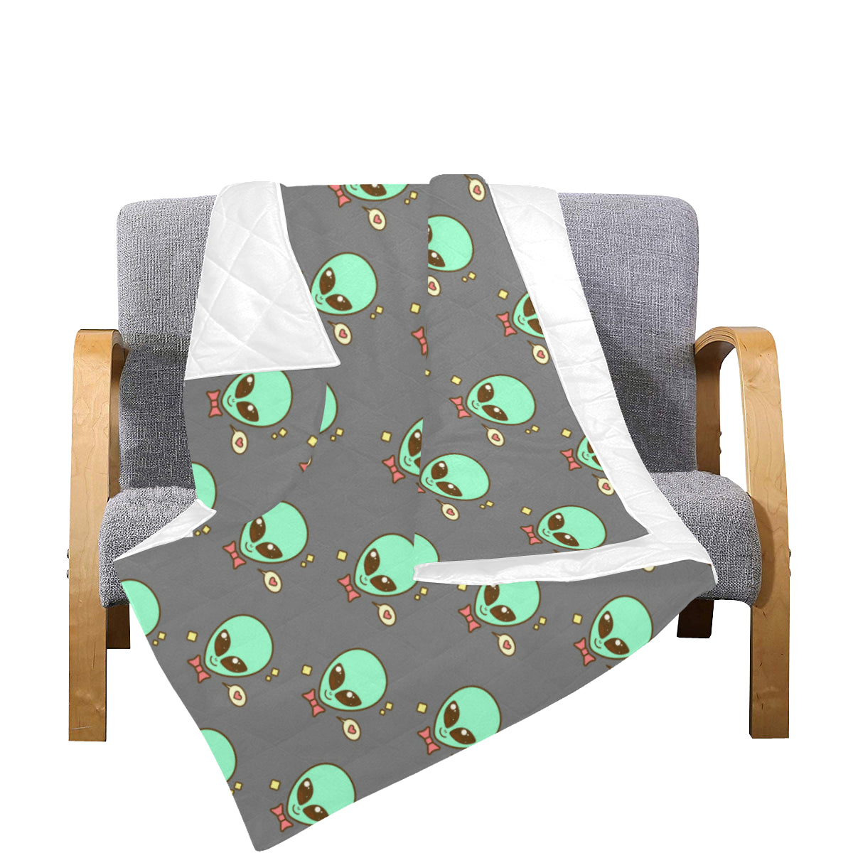 Alien Pattern Print Design 02 Premium Quilt