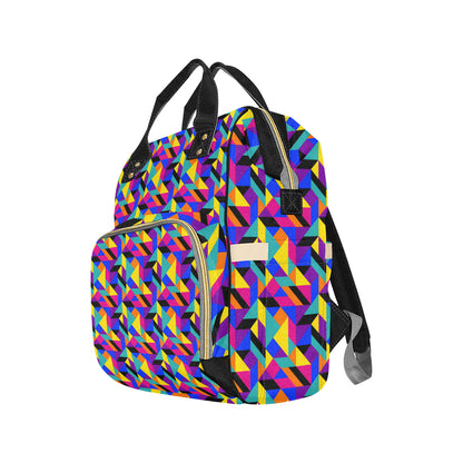 90s Colorful Pattern Print Design 1 Diaper Bag Backpack