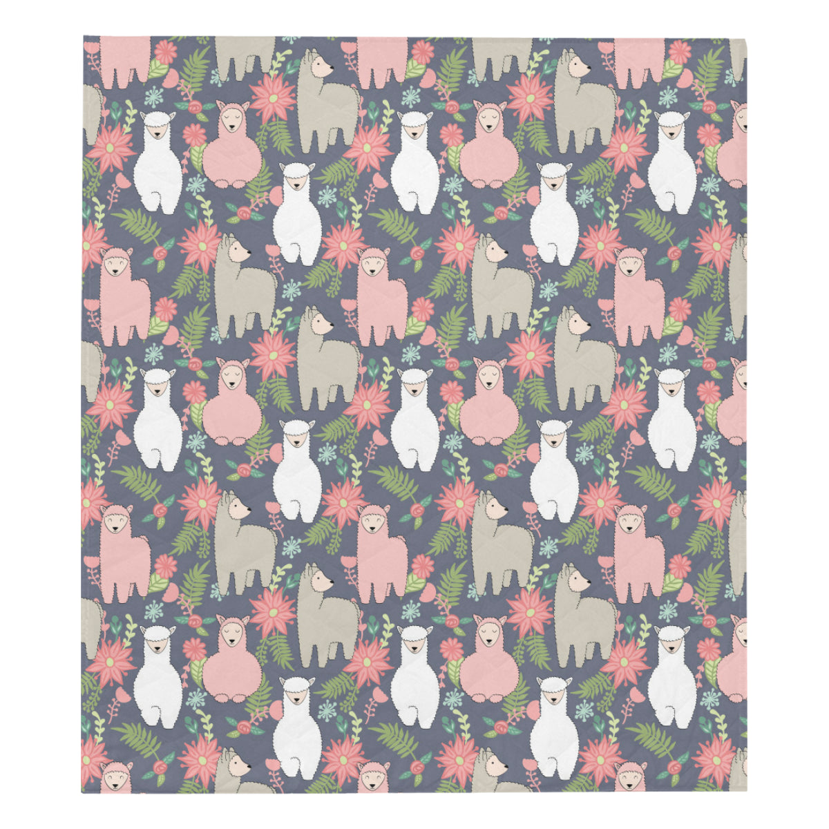 Alpaca Pattern Print Design 03 Premium Quilt