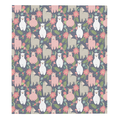Alpaca Pattern Print Design 03 Premium Quilt