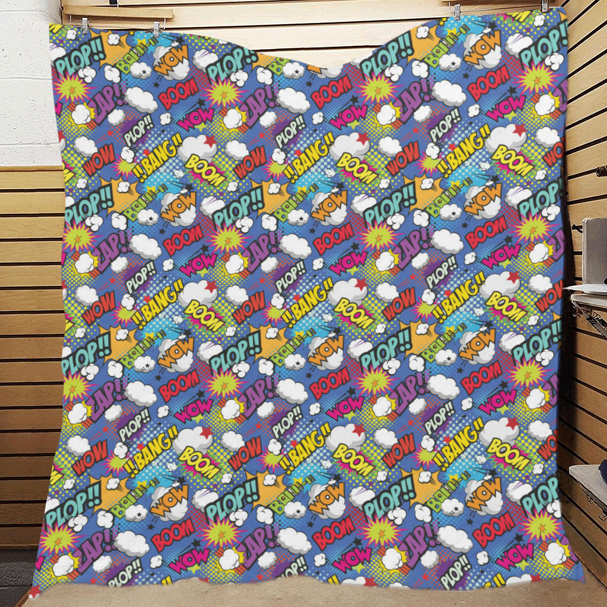 Comic Book Pattern Print Design 02 Premium Quilt
