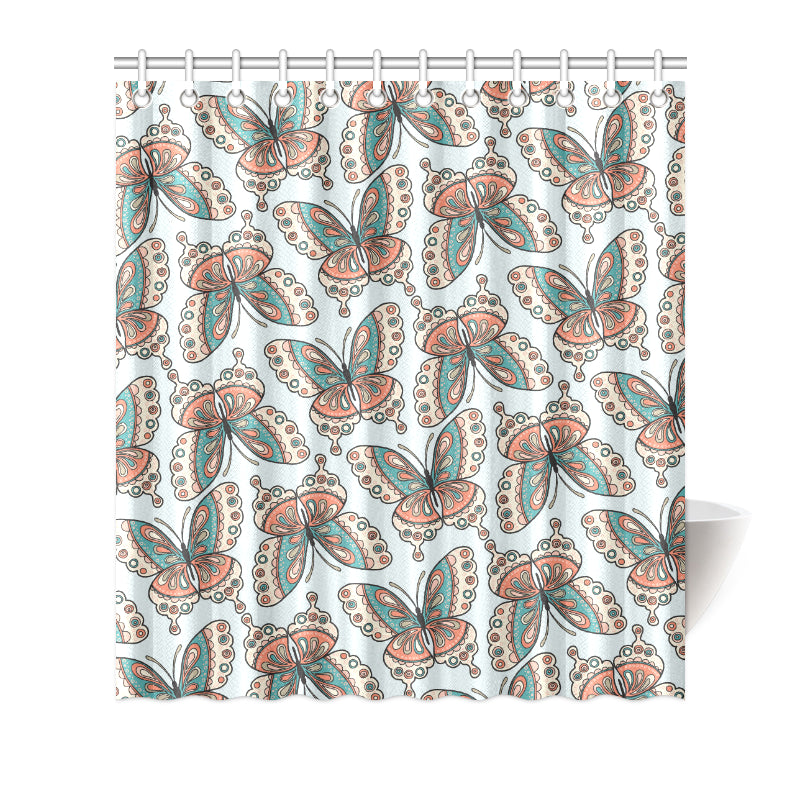 Butterfly Pattern Shower Curtain