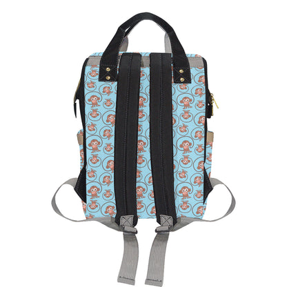 Monkey Cute Design Themed Print Diaper Bag Backpack