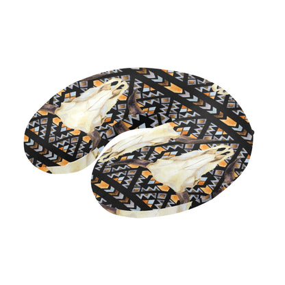 Buffalo Head Pattern Print Design 03 U-Shaped Travel Neck Pillow