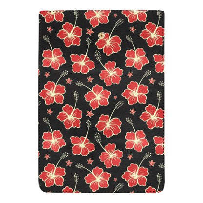 Red Hibiscus Pattern Print Design HB021 Women's Trifold Wallet