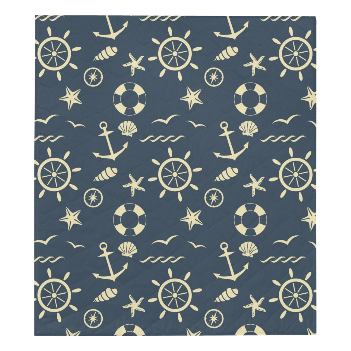 Nautical Pattern Print Design A01 Premium Quilt